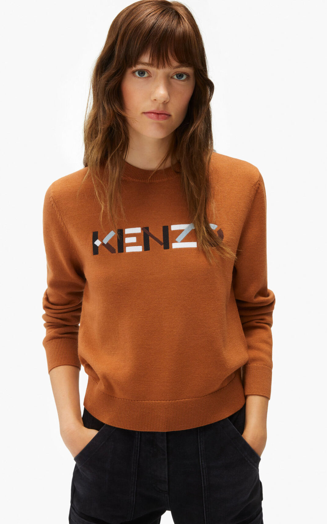 Jerseys Kenzo logo merino wool Mujer Marrones - SKU.0158300